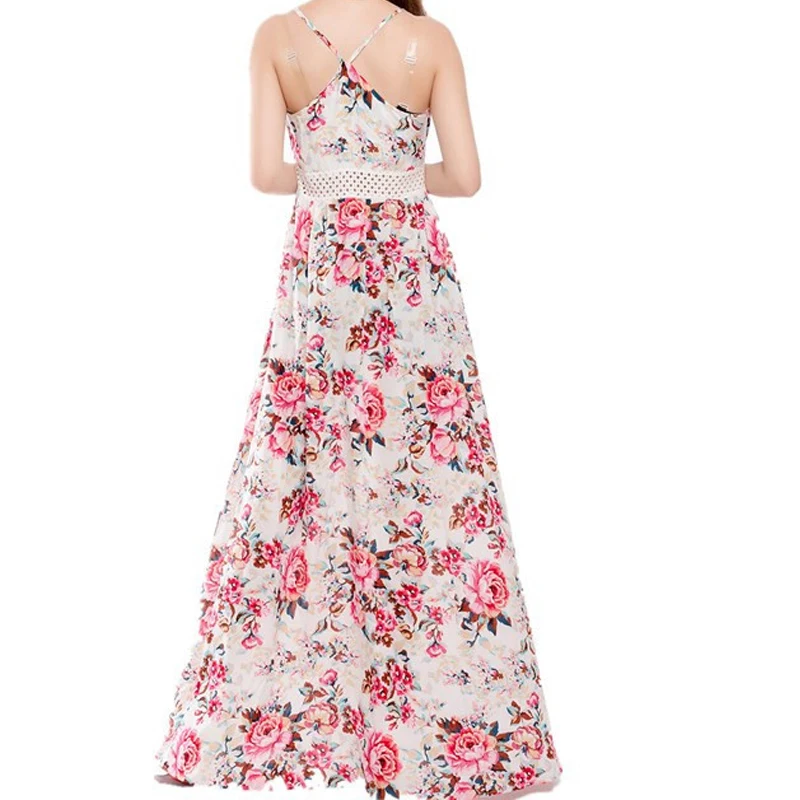 QAZXSW женские летние элегантные пляжные платья в стиле бохо с цветочным принтом