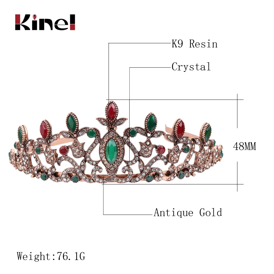 Kinel винтажная женская свадебная тиара с кристаллами ювелирные изделия короной