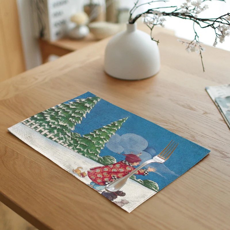 Милый теплый Снеговик еды ткань 43*32 см эльф Санта Клаус Красивая Снежная сцена