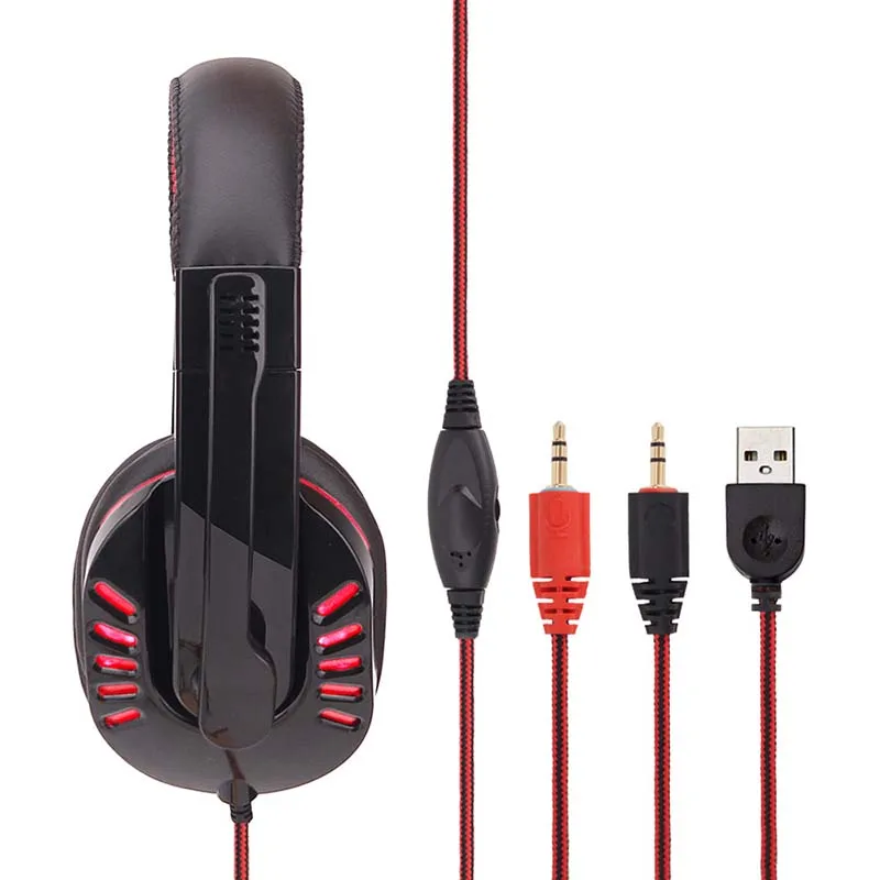 Компьютерные наушники проводные стерео с усиленными басами С микрофоном