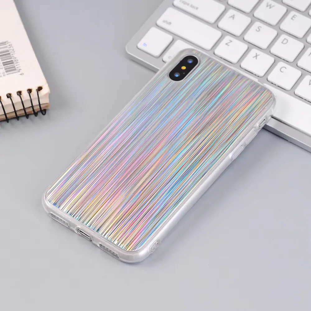 Новые роскошные голографическая зеркало лазерной чехол для телефона iPhone 6 6S 7 8 Plus