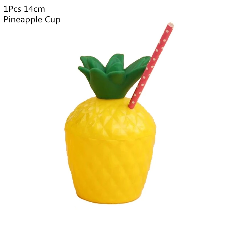 1Pcs Pineapple Cup Тропические Гавайские вечерние украшения Ананас воздушные шары Фламинго Алоха гирлянды Лето Luau вечерние предметы для украшения дня рождения - Цвет: 1Pcs Pineapple Cup