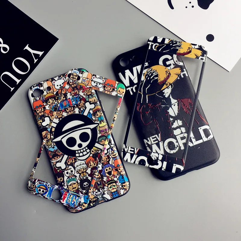 Рельефный чехол Luffy для iPhone 7 plus + Передняя пленка из закаленного стекла 8 6 6s чехлы