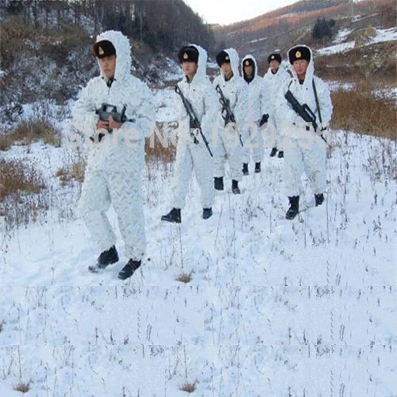 Уличная зимняя охотничья камуфляжная снайперская Ghillie костюм белая камуфляжная куртка брюки Одежда для альпинизма Спортивная тренировочная одежда