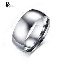 stainless steel wedding band plain ring heavy polished finish regular fit 8 mm