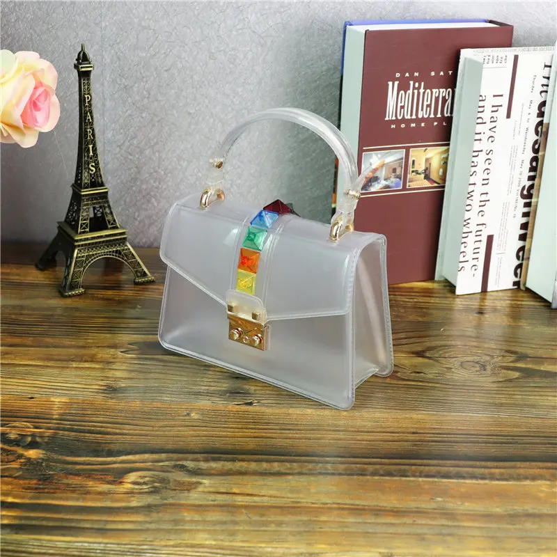 

Luxury Handbags PVC Jelly Bag For Women Top-Handle Bags Famous Brand Rivet Women Shoulder Bag Ladies Lady Crossbody Bags Girls