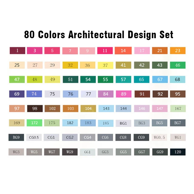 Touchfive 30/40/60/80 Colors Art Marker Set Alcohol Based Sketch Marker Pen For Drawing Manga Design Art Set Supplies - Цвет: 80 Architecture Set