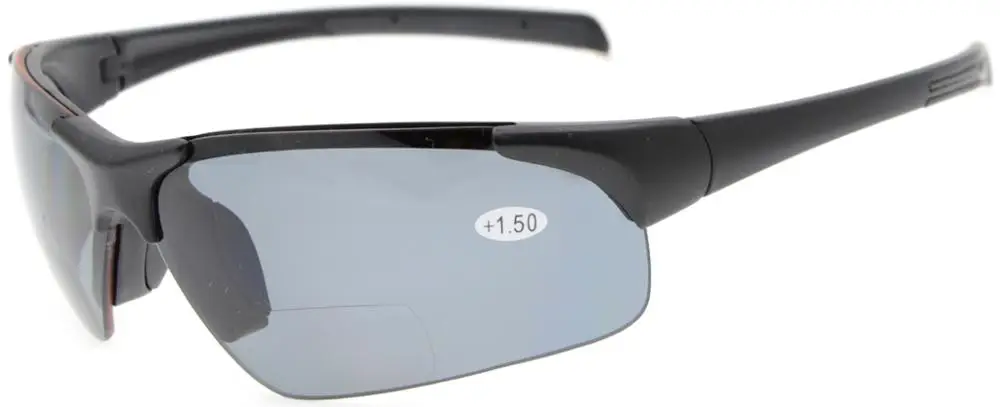 TH6186 бифокальный Eyekepper TR90 небьющиеся спортивные Полуободковые бифокальные Солнцезащитные очки+ 1,0/+ 1,5/+ 2,0/+ 2,5/+ 3,0/ - Цвет оправы: Matte Black
