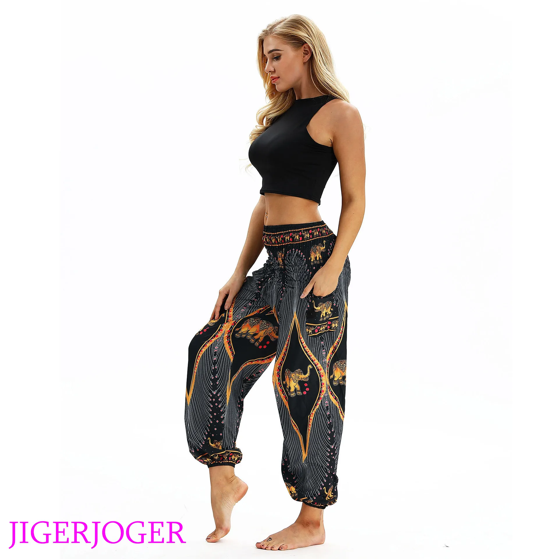 JIGERJOGER теплые летние Леггинсы для йоги тонкие с высокой талией золотистым