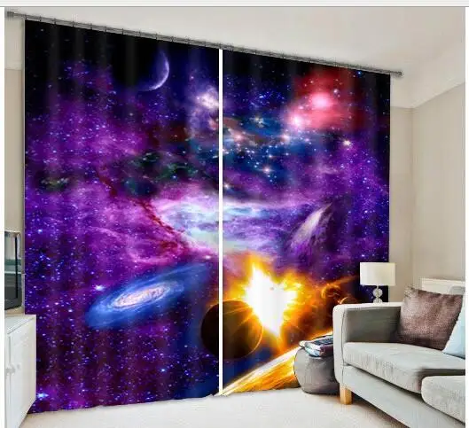 

Violet Game scene Curtains juvenile Bedroom 3D Window Curtain Luxury living room decorate Cortina Drapes Rideaux pillowcase