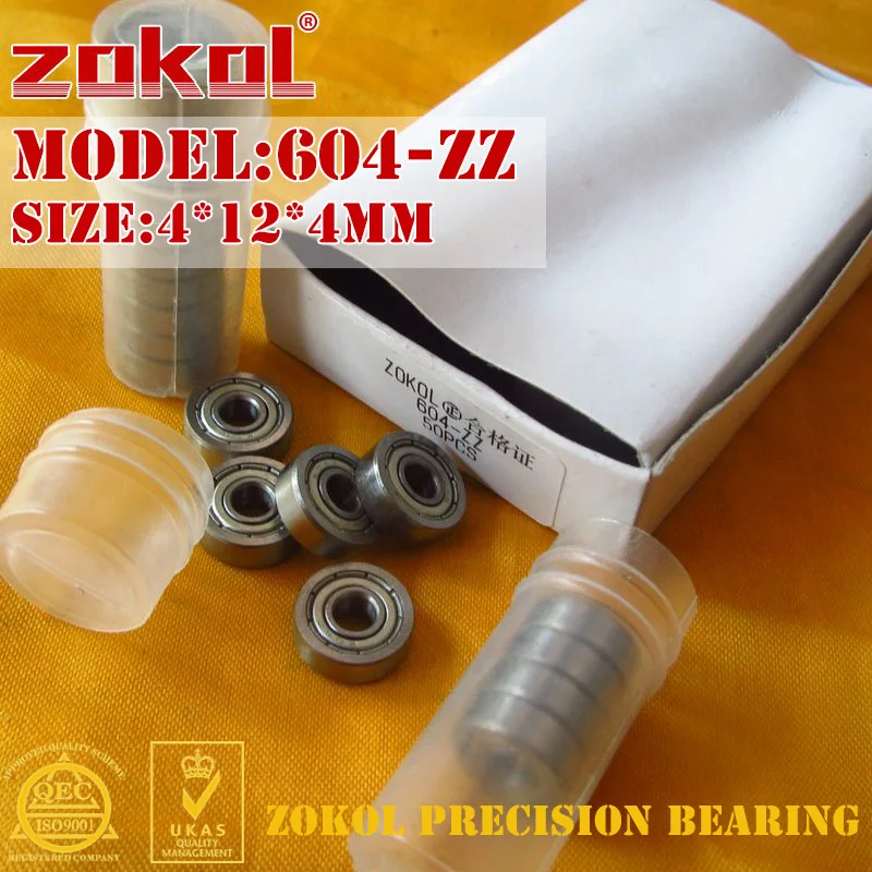 ZOKOL 604 ZZ подшипник 604ZZ 604zz миниатюрный радиальный шарикоподшипник 4*12*4 мм|bearing