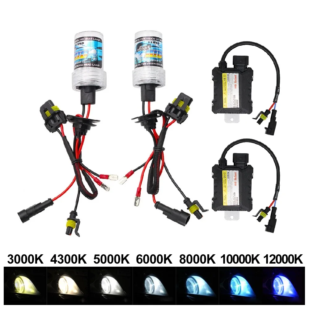 Комплект автомобильных ксеноновых фар 35 Вт 55 H1 H3 H7 H11 9005 9006 HID балласт 12 в 3000K 4300K 5000K