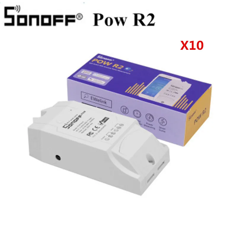 10pcs 10 шт Sonoff Pow R2 15A Wi-Fi Smart Switch монитор энергии Применение интеллектное устройство передачи энергии измерения переключатель Wi-Fi приложение Управление - Цвет: 10pcs