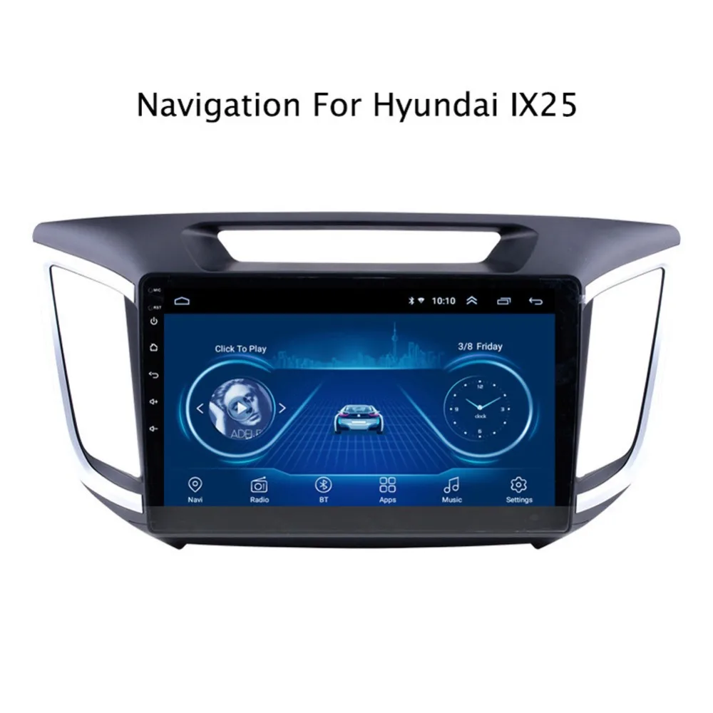10," супер тонкий сенсорный экран Android 8,1 радио gps навигация для hyundai Creta IX25- стерео система с Bluetooth