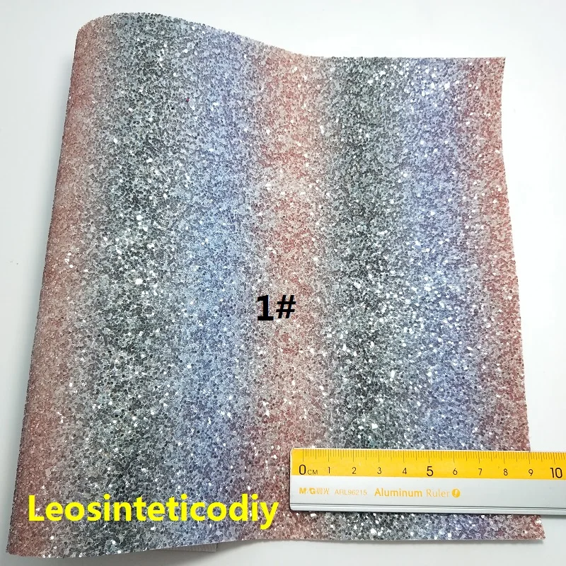 1 шт. 21X29 см синтетический Letaher Cuero Sintetico Rainbow массивная блестящая кожа для