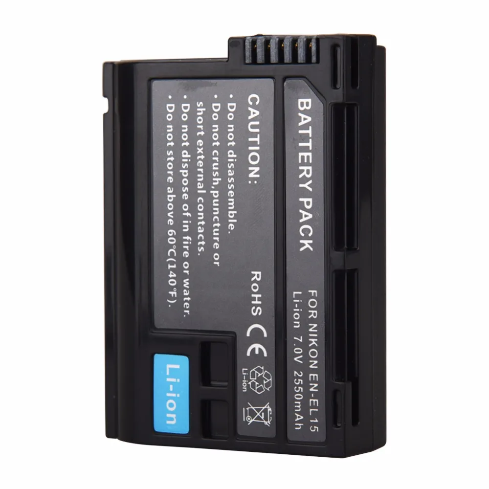 2x2550mAh EN EL15 ENEL15 литий ионный аккумулятор + USB зарядное устройство для Nikon DSLR D600 D610 D800