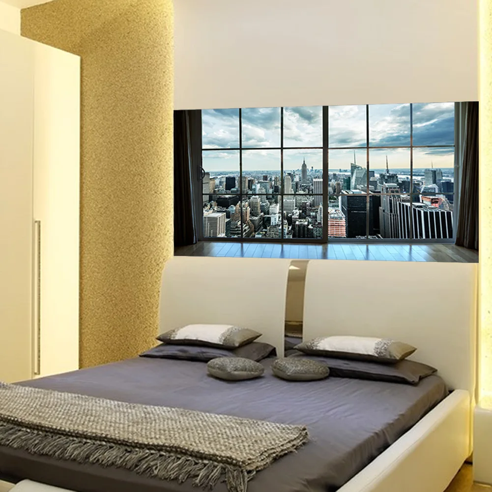 3D Нью Йорк Манхэттен наклейки на изголовье диван фон Настенная Наклейка Спальня