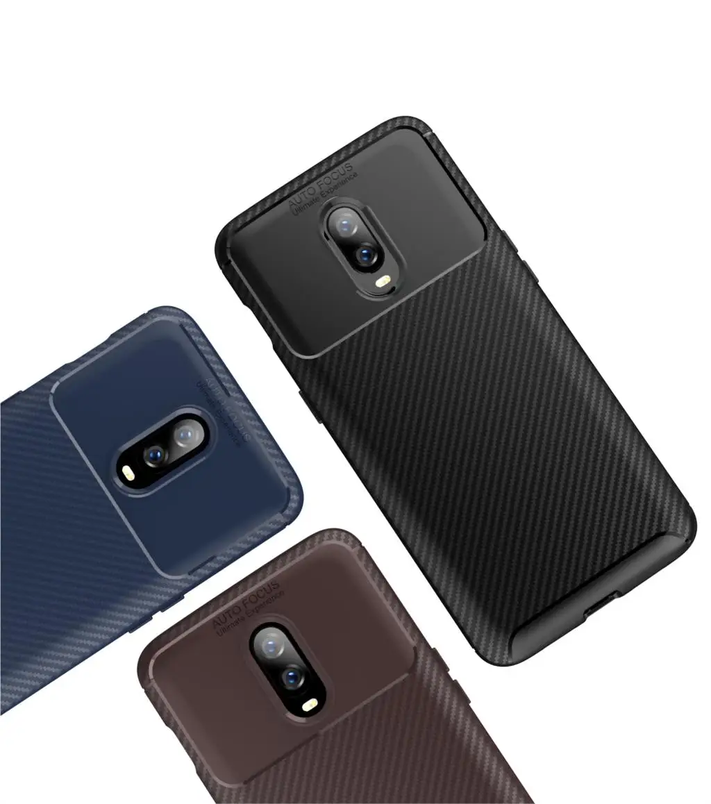 Чехол для телефона из углеродного волокна Oneplus One plus 6 6T 7 высококачественный