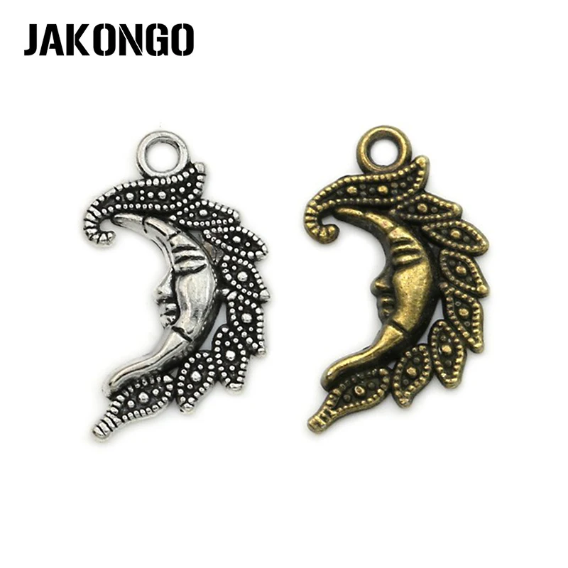 Подвеска JAKONGO с бронзовым покрытием 27x17 мм|moon charm pendant|charm pendantmoon |