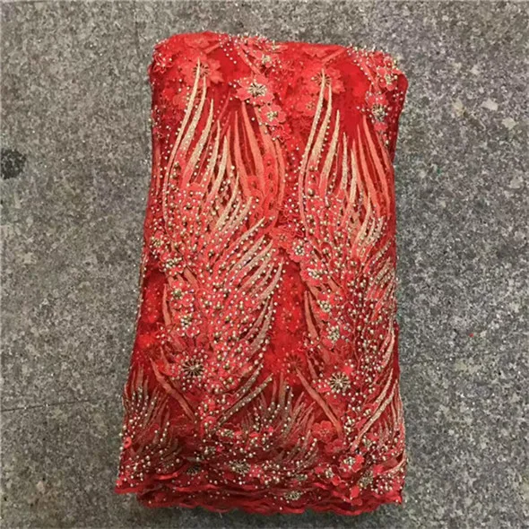 2018 горячая Распродажа кружевная ткань с фиолетовыми бусинами красивая