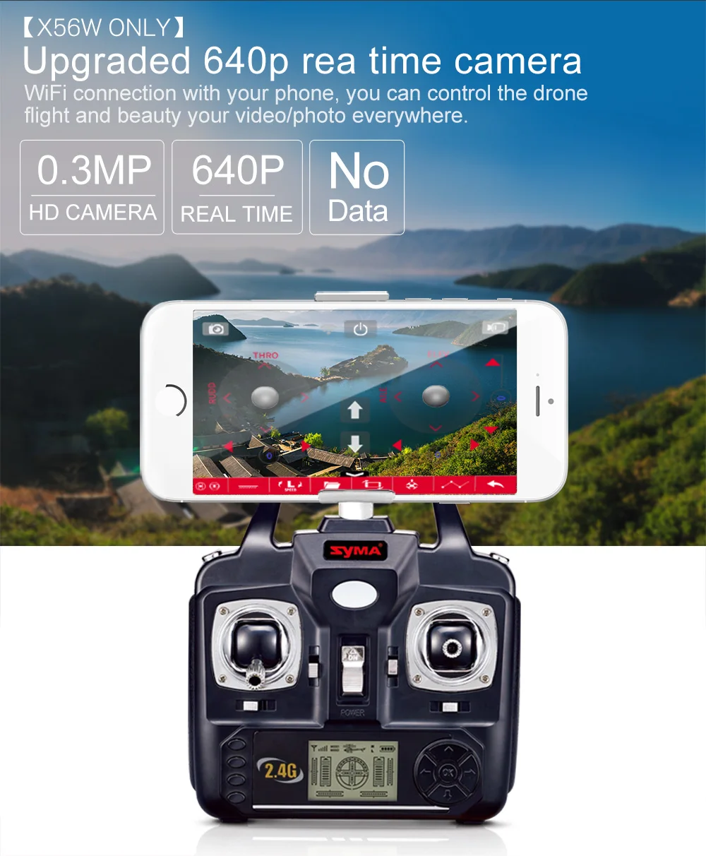 SYMA X56W Радиоуправляемый Дрон с камерой Wifi в режиме реального времени складной Квадрокоптер вертолет с ДУ дроны самолет безголовые игрушки для детей