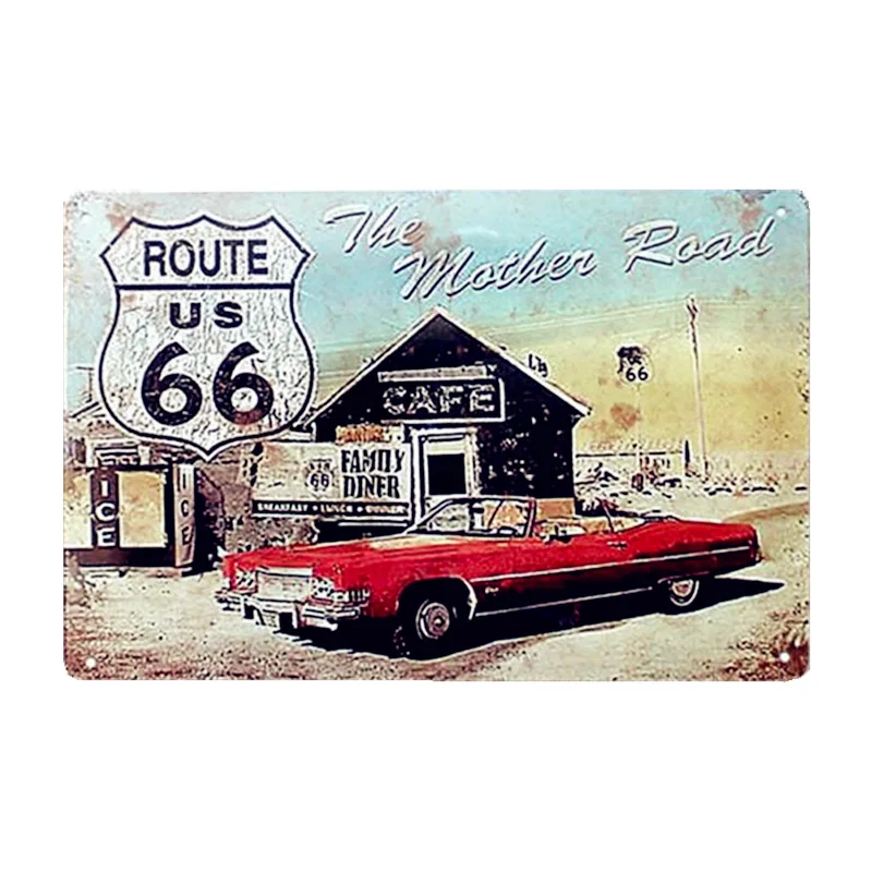 Классический американский Route US 66 металлические жестяные знаки мать плакат с