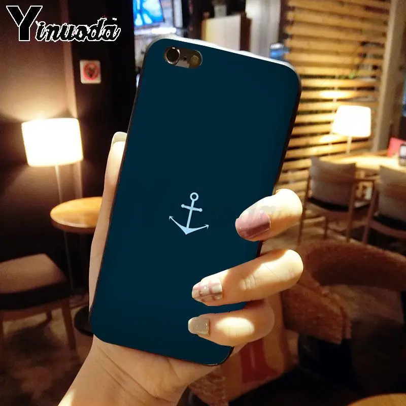 Yinuoda морской тату синяя лодка якорь искусство фото мягкий чехол для телефона iphone X