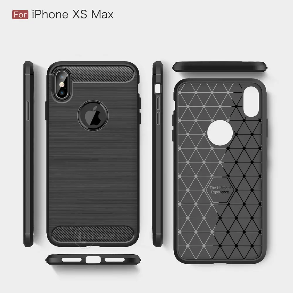 Чехол из ТПУ для Apple iPhone XS/XsMax/XR Мягкий силиконовый чехол углеродного волокна