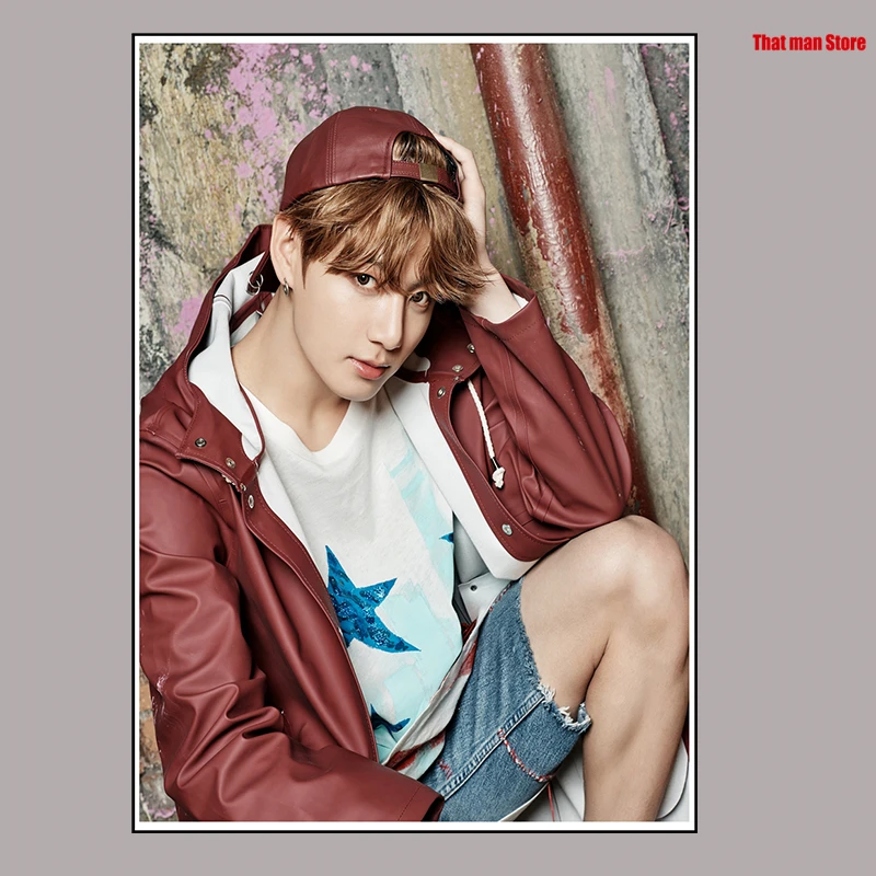 Kpop bangtan Плакаты для мальчиков лицом себя ясное изображение печать белый картон наклейки на стену украшение дома художественный плакат подарок - Цвет: Золотой