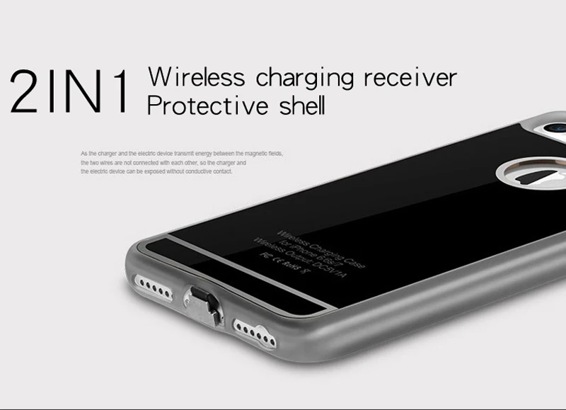 Высокое качество Qi Беспроводное зарядное устройство приемник чехол для iPhone 5S, se 6s 7Plus для Apple iPhone 4,7 5,5 дюйма ультра тонкий Встроенный чехол