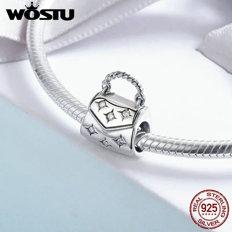WOSTU модные из стерлингового серебра 925 пробы прозрачный кубический циркон яркая