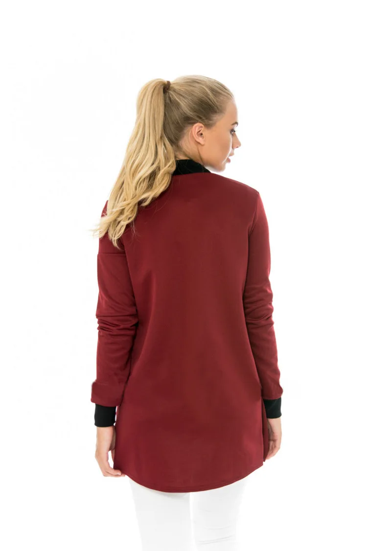 Женская Базовая куртка бомбер повседневная облегающая курточка пилота с цветным