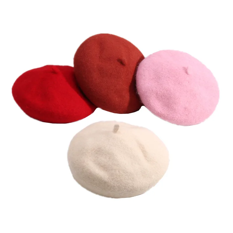 2018 Детские шапки на весну осень зиму детские шерстяные береты для девочек новая