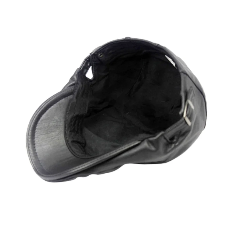 

2018 hot PU leather beret four seasons comfortable 4 colors optional useful outdoor hiking travel sports cap