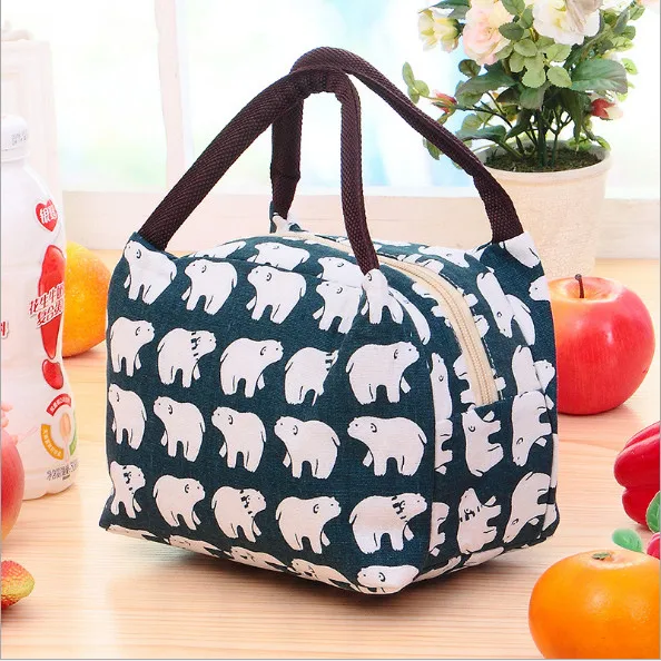 Новая Модная Портативная Изолированная Холщовая Сумка для ланча термальная еда