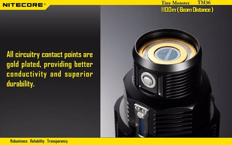 Распродажа! NITECORE TM36 поисковый флэш-светильник SBT-70 Led 1800 люменов дальность 1100 м oled-дисплей поисковый светильник