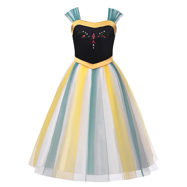 Anna Dress 617 Эльза платье для девочек принцесса Анна коронация зеленый костюм День рождения сюрприз Необычные игры Эльза и Анна вдохновили платье - Цвет: Anna Dress 617