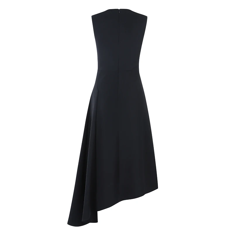 Женское офисное платье-трапеция Max Spri элегантное черное платье средней длины без