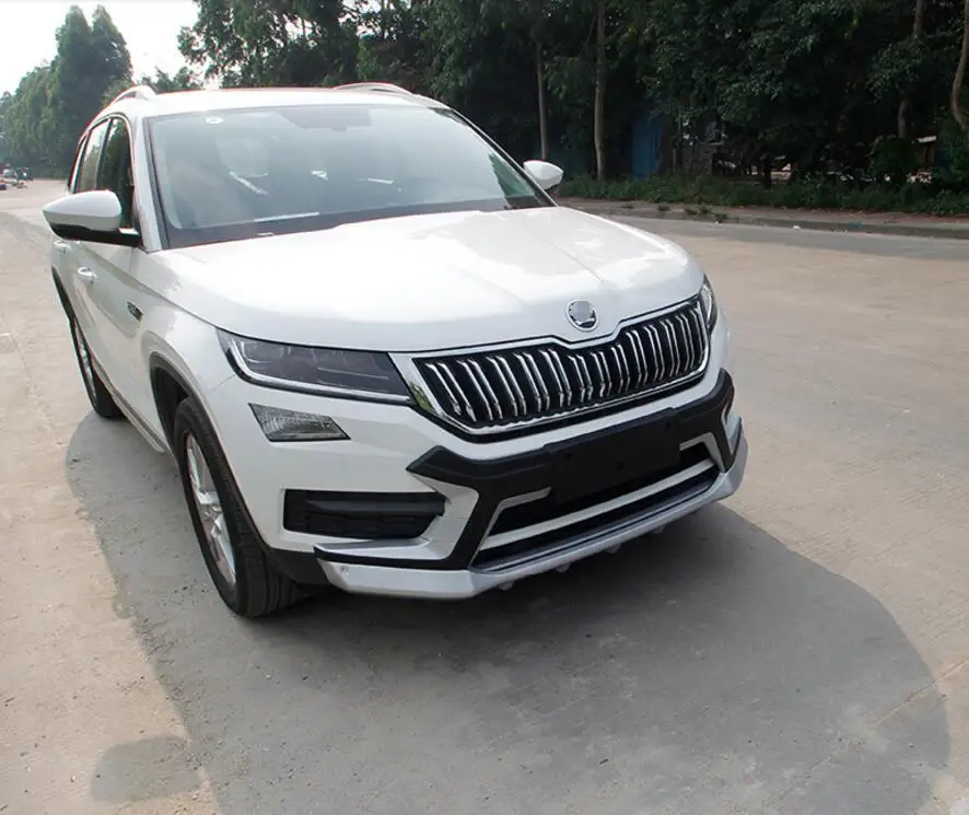 Для Skoda Kodiaq пластиковая защита переднего и заднего бампера, противоскользящая пластина, 2 шт