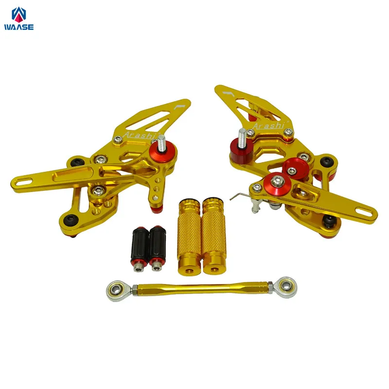 Gold Waase CNC алюминиевый Rider Racing Rearset задние наборы подножки колышки для KTM SUPER DUKE 1290 R - Цвет: Gold