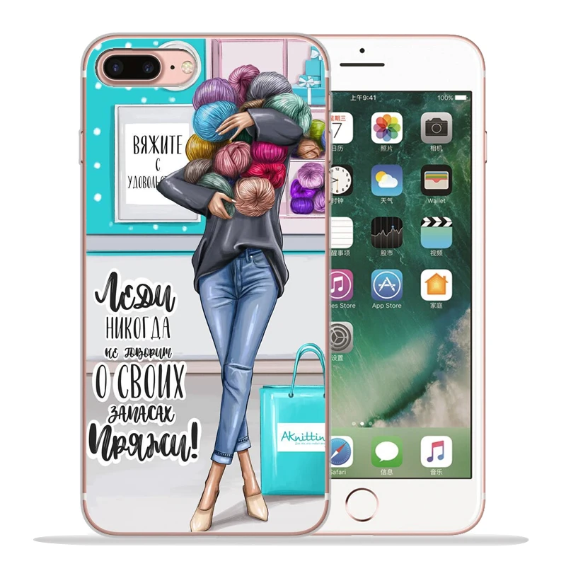 Новое поступление Модный чехол для телефона для девочек для Funda iPhone 8 7 6 6S Plus X XS MAX XR 10 мягкий силиконовый чехол Etui - Цвет: 14