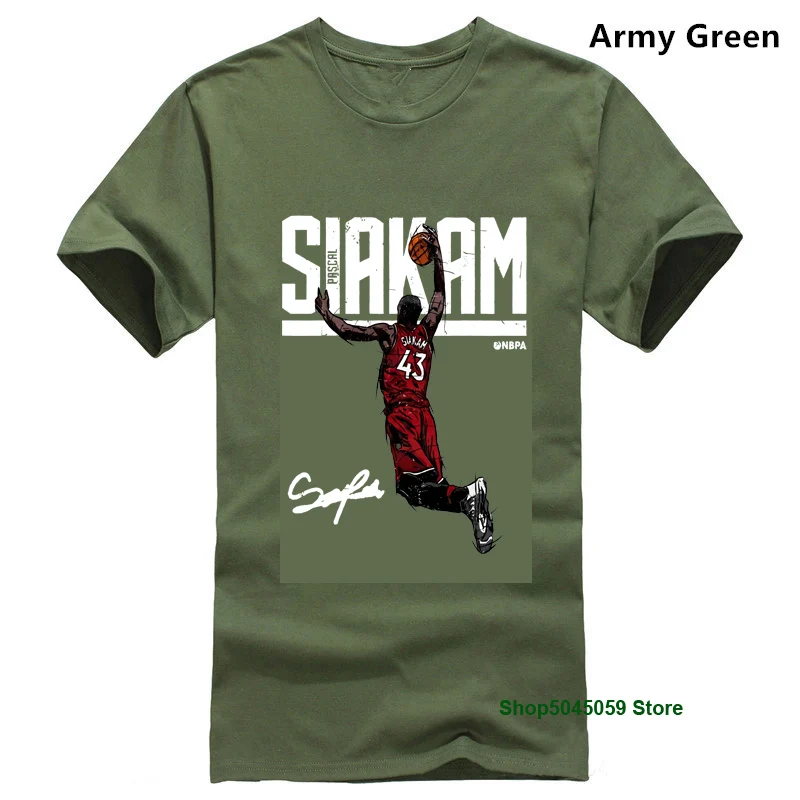 Армейский зеленый Pascal Siakam Футболка-Toronto Basketballer Мужская одежда-Pascal Siakam Hyper хлопковые футболки с коротким рукавом мужская одежда - Цвет: Армейский зеленый