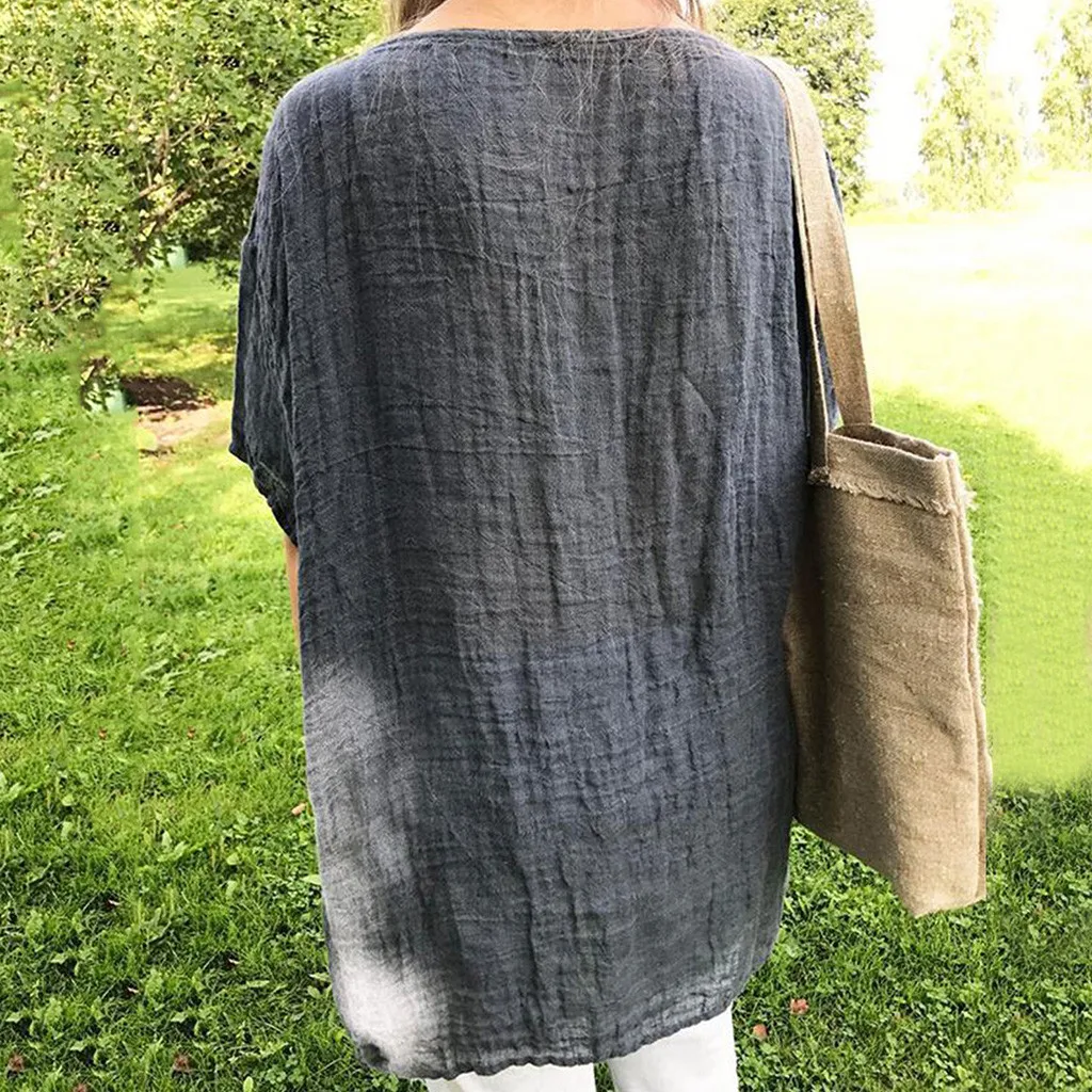 Женская льняная футболка SAGACE однотонная летняя для беременных модная