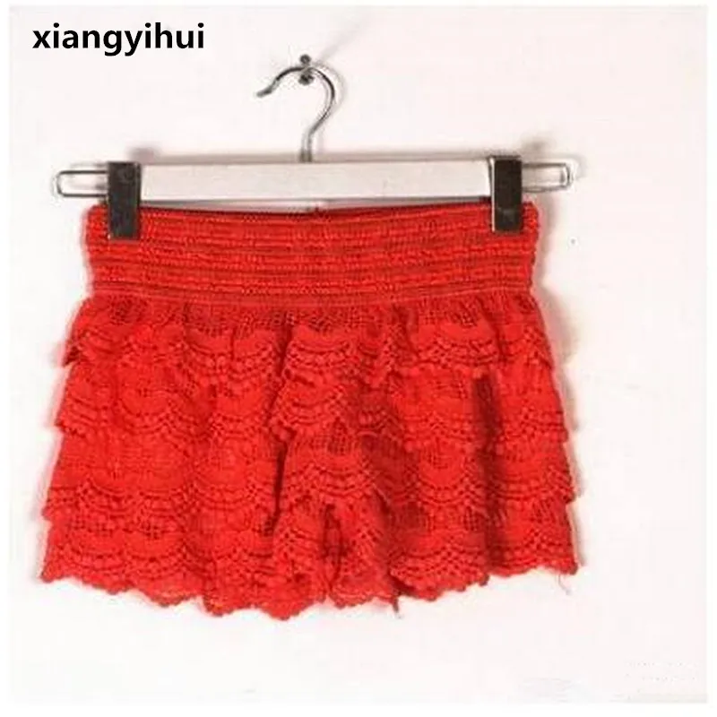 2017 New Summer Fashion Womens Shorts Sweet Style Lace Crochet Elastic Waist Slim Short Pants Plus Size S M L XL 2XL 7 color | Женская
