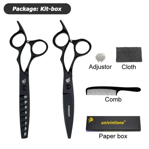 1 kit paper box Univinlions 6 дюймов специальный дизайн Парикмахерские ножницы Профессиональные Парикмахерские ножницы японские ножницы парикмахерские ножницы комплект - Цвет: 1 kit paper box