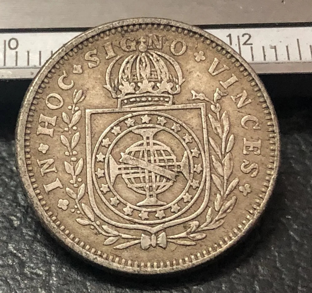 1824-R Бразилия 160 Reis посеребренные имитация монеты