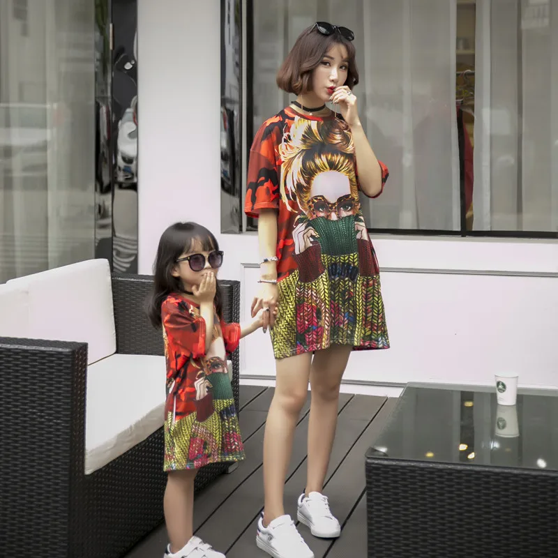 Летнее платье для мамы и дочери 2019|Сочетающаяся одежда семьи| |
