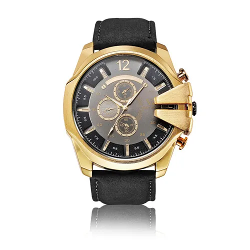 black rose gold Для мужчин спортивные часы ковбой V6 часы мужской кварц-часы Аналоговые Повседневное Модные Военные кожаные Наручные часы relogio masculino часы - Цвет: black rose gold