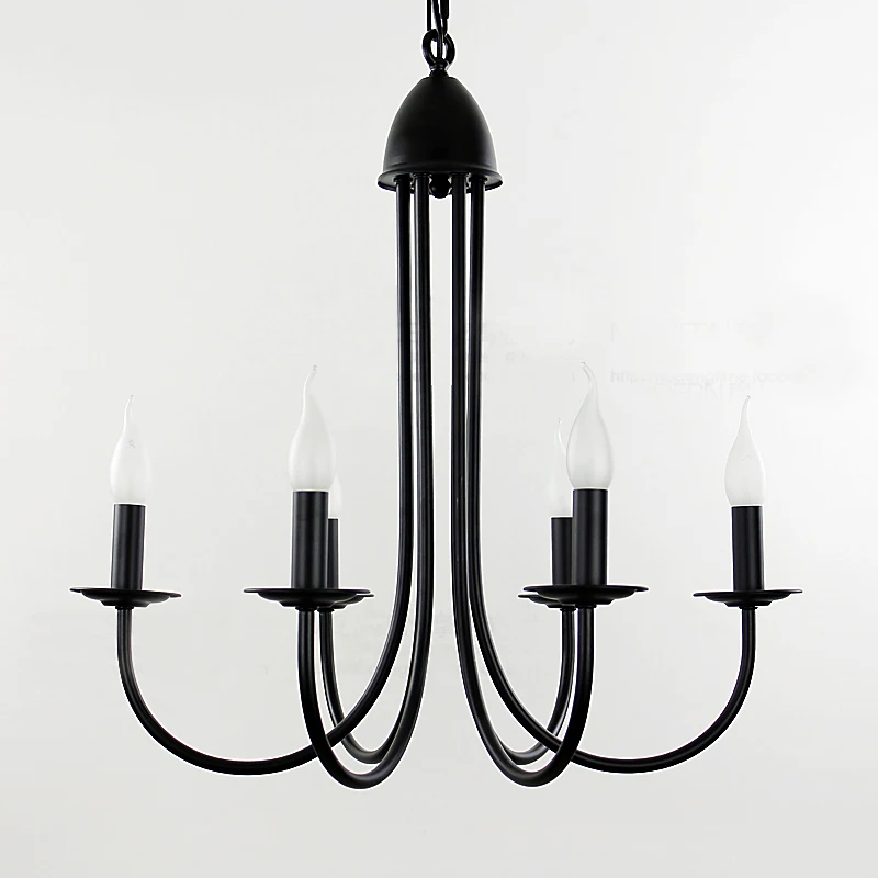 Современный винтажный светильник классический черный с 6 рычагами для гостиной и