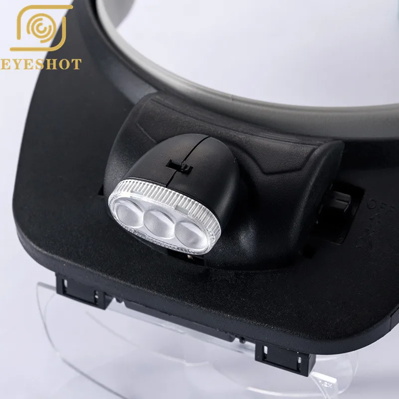 EYESHOT 1.2X-3.5X лупа в ручном режиме шлем увеличительное стекло с лампой 4 объектива
